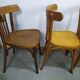 Lot de 4 chaise de bistrot en bois vintage