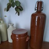 Varnished stoneware bottle