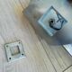 3 frosted steel sconces 70s