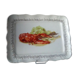 Plat a homard a langouste en faience real opalor