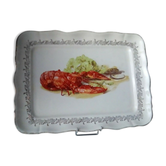 Lobster dish with faience real opalor