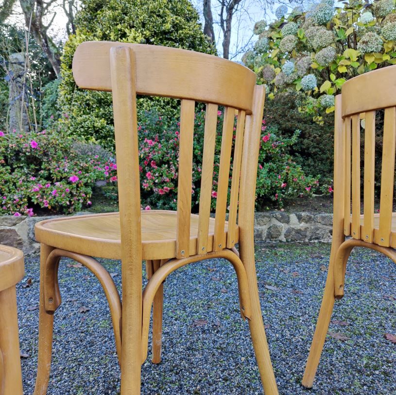 Light wood bistro chairs