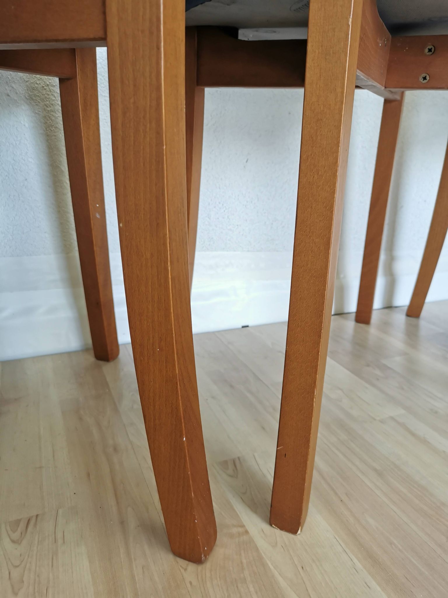 Set of 4 Calligaris Dining Chairs: Mid-Century Italian Design, Blue Fabric