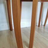 Set of 4 Calligaris Dining Chairs: Mid-Century Italian Design, Blue Fabric