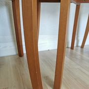 Set of 4 Calligaris Dining Chairs: Mid-Century Italian Design, Blue Fabric