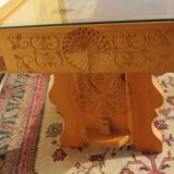 Very distinctive pine coffee table, display case