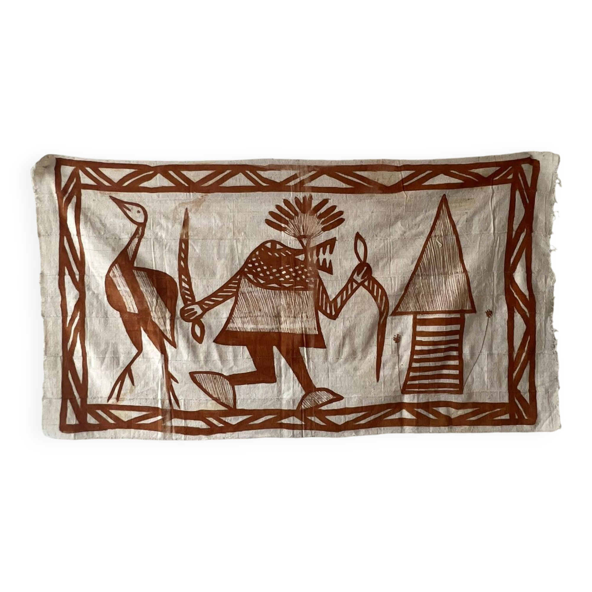 Large vintage tapestry hanging from Korhogo—Sénoufo, Ivory Coast