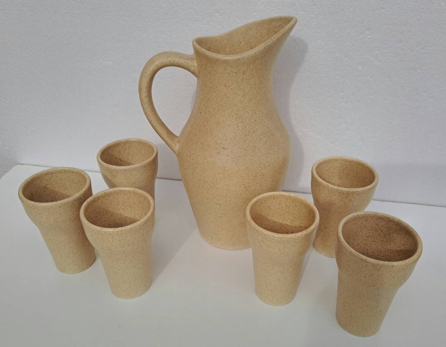 Poet-Laval enameled ceramic orangeade service