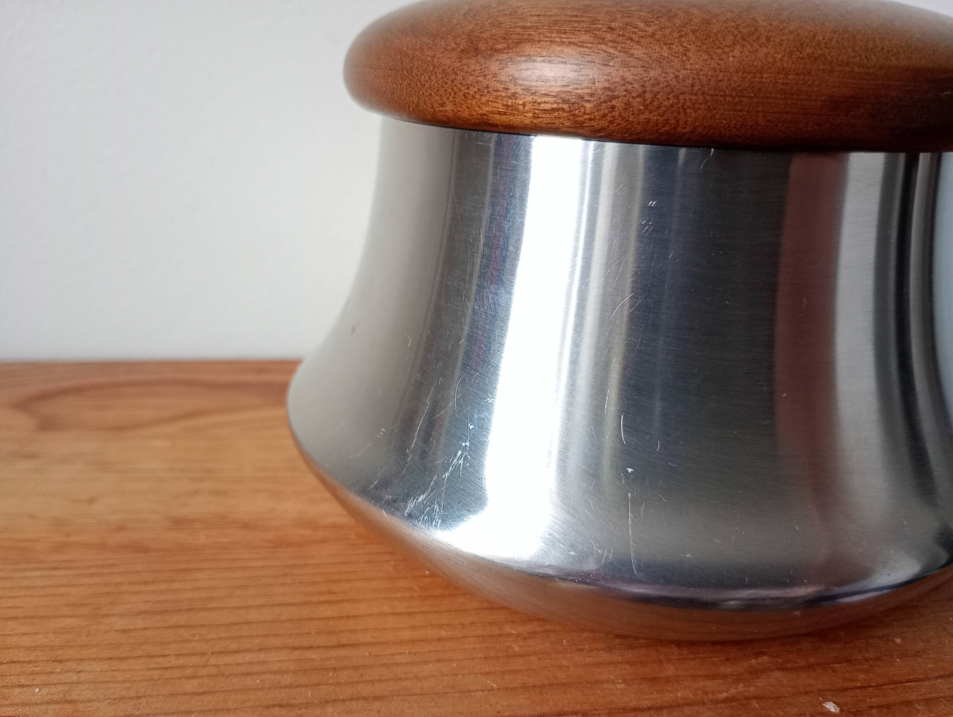sugar bowl Remy Letang stainless steel and exotic wood