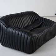 Sandra Set by Annie Hieronimus for Cinna – Black Leather Lounge Collection