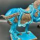 Cheval en céramique émaillée craquelée vintage