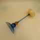 Yellow and blue glass candle holder
