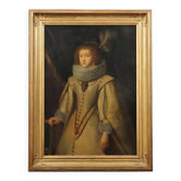 Peinture ancienne Portrait d'une noble dame, huile sur toile, XIXe siècle
