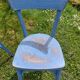 pair of chippy blue paint bistro chairs