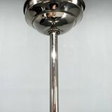 Art Deco Chrome and Pink Glass Chandelier, 1930's