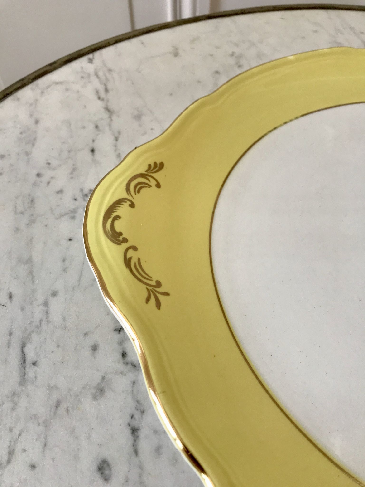 cake dish Moulin des Loups canary yellow 50s