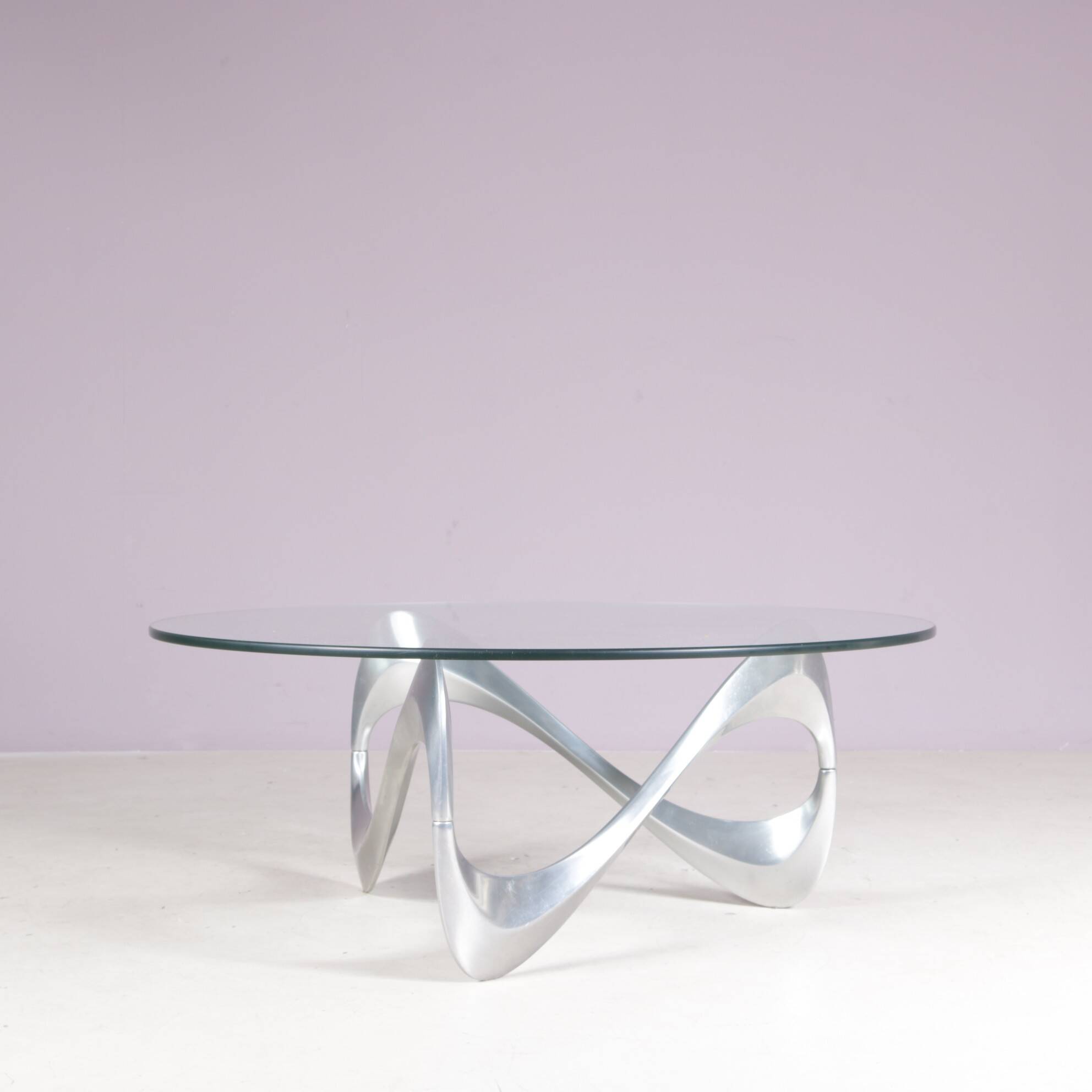 Table basse Snake des années 1970 par Ronald Schmitt Allemagne