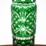Vase en cristal vert, Pologne, années 1960