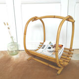 Basket door logs in bamboo rattan