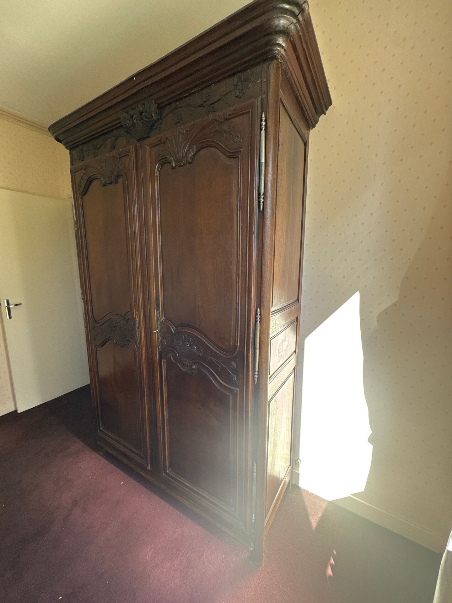Carved plant armoire