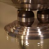 Art Deco centerpiece in silver-plated brass and Macassar ebony, 1930s