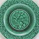 3 fruit plates Sarreguemines majolica shaded enamel Rubelles