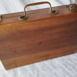 Old paint box wooden box with brass handle