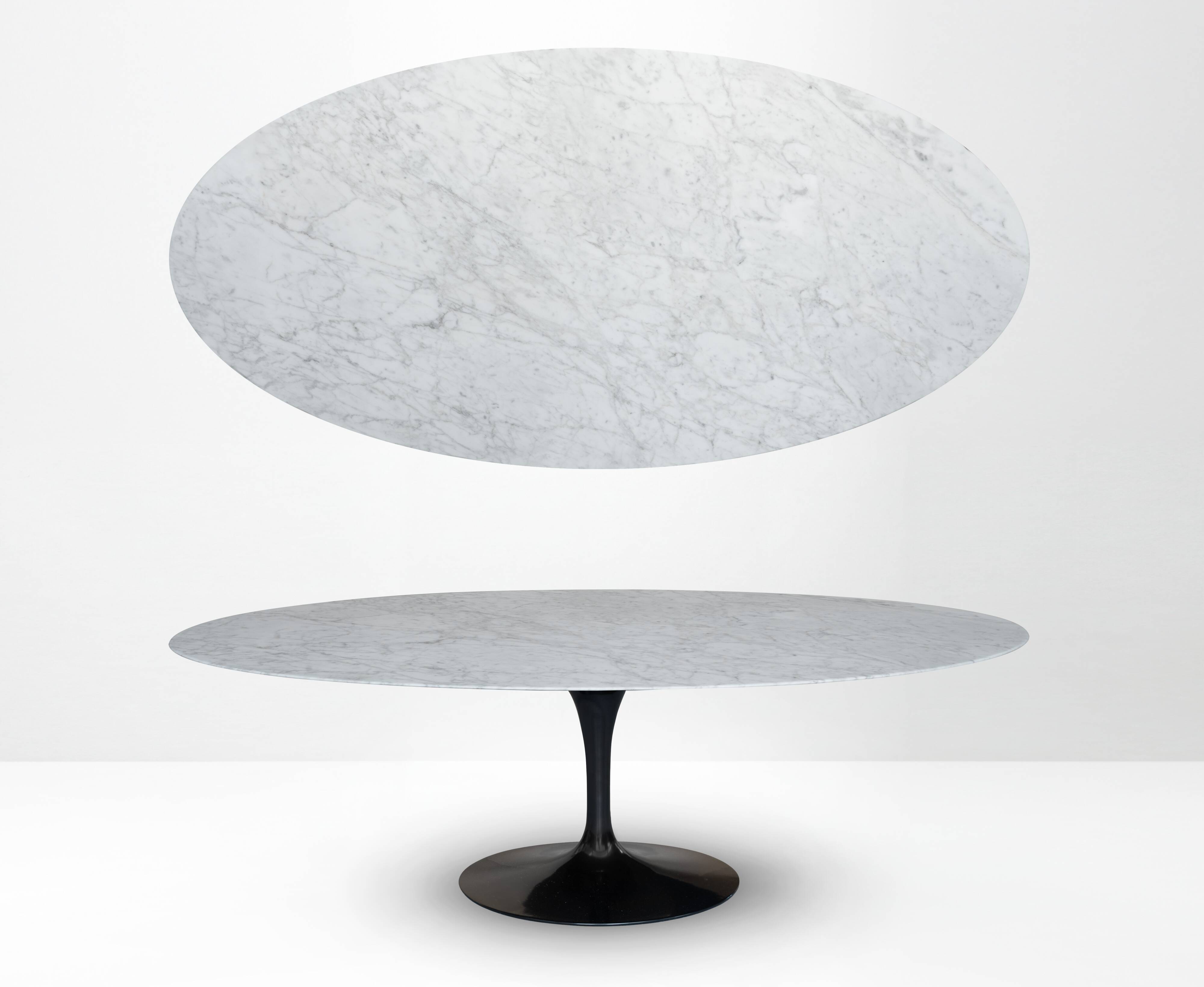 Original Knoll Tulip oval dining table 244x137 Eero Saarinen Arabescato Matt