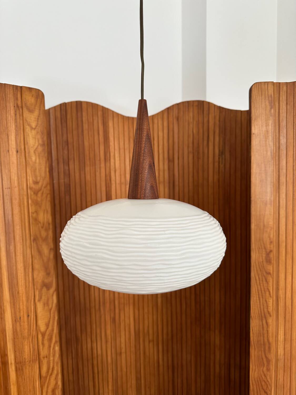 Opaline pendant light Louis Kalff