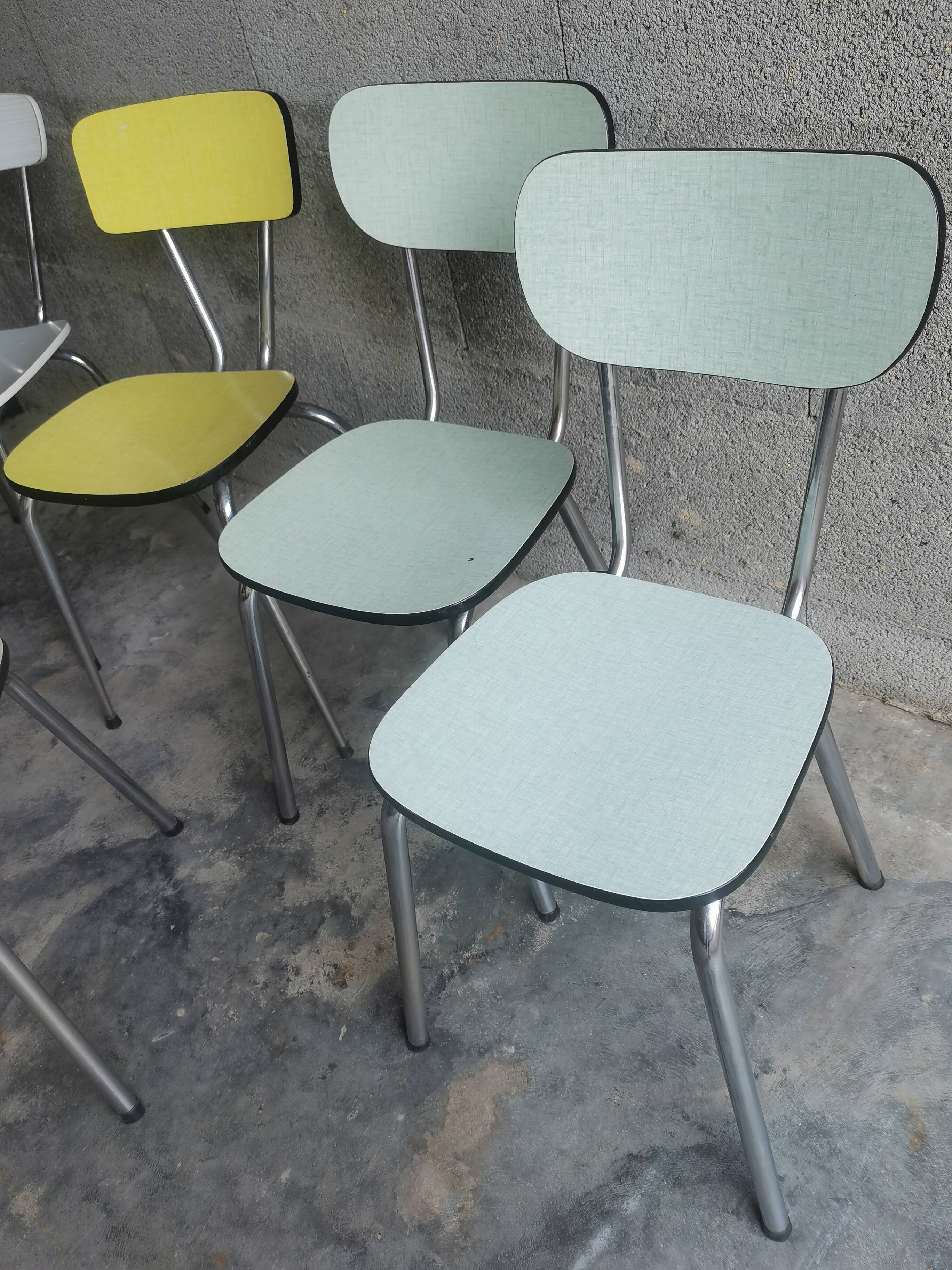 Set of 9 vintage formica chairs