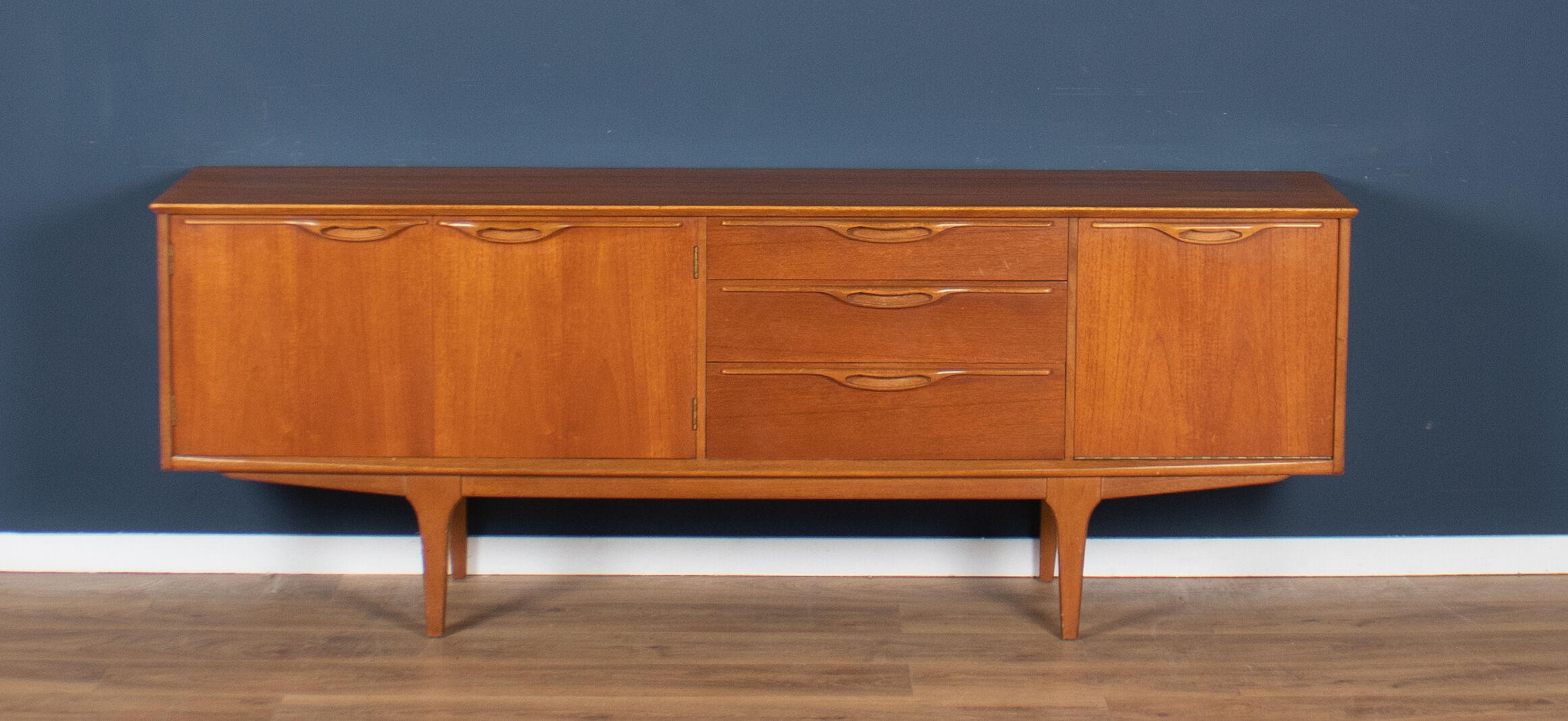 Retro teak 1960s long jentique classic mid century sideboard