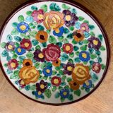 Enamelled ceramic cut floral pattern ceram Monaco vintage