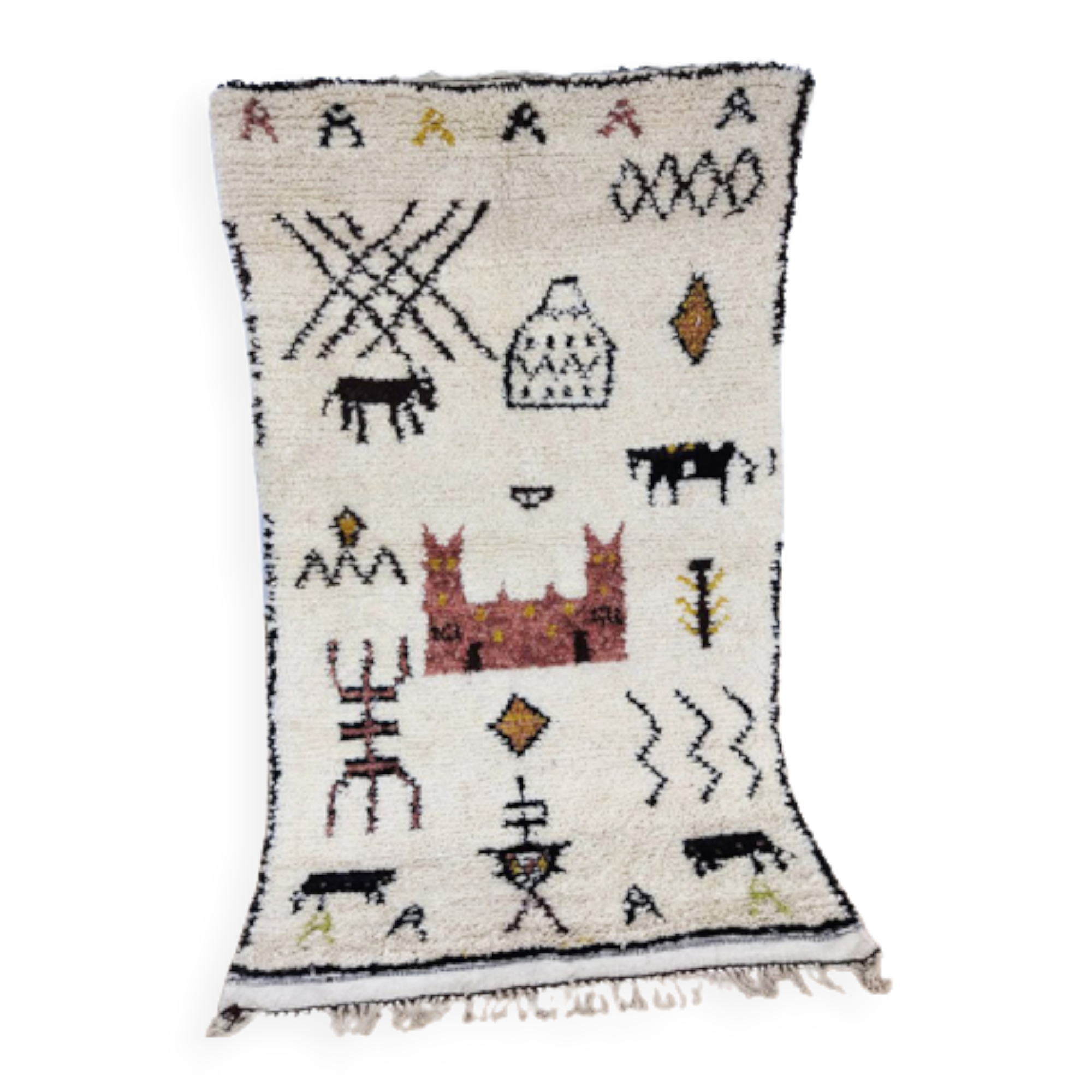 Handmade moroccan berber carpet 185 x 100 cm