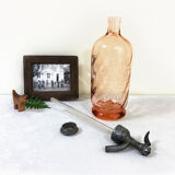 Old twisted pink glass siphon