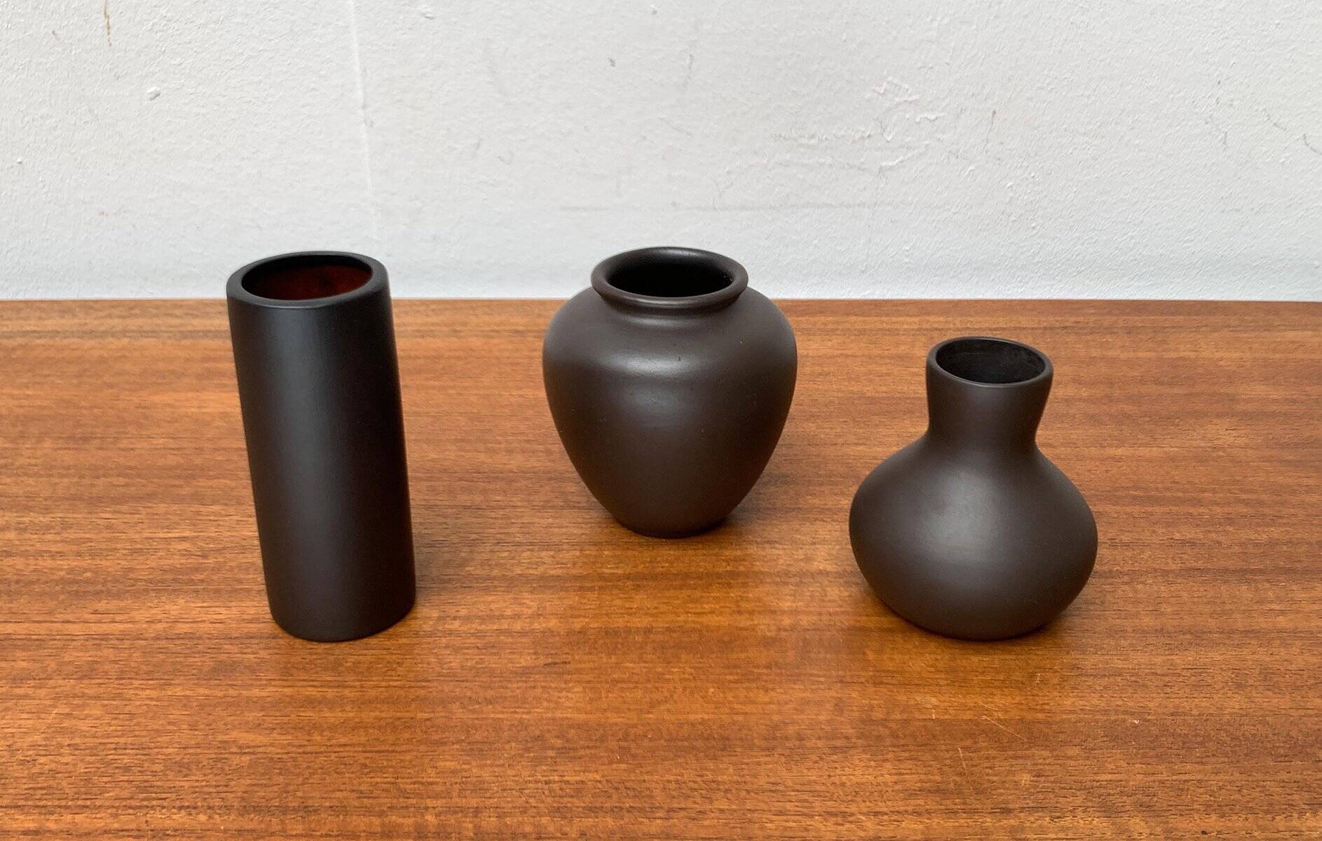 Minimalist German ceramic vases from the mid-century, Wormser Terra-Sigillata, 1960s, set of 3.