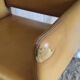 Modernist office armchair in yellow faux leather - 1950s
