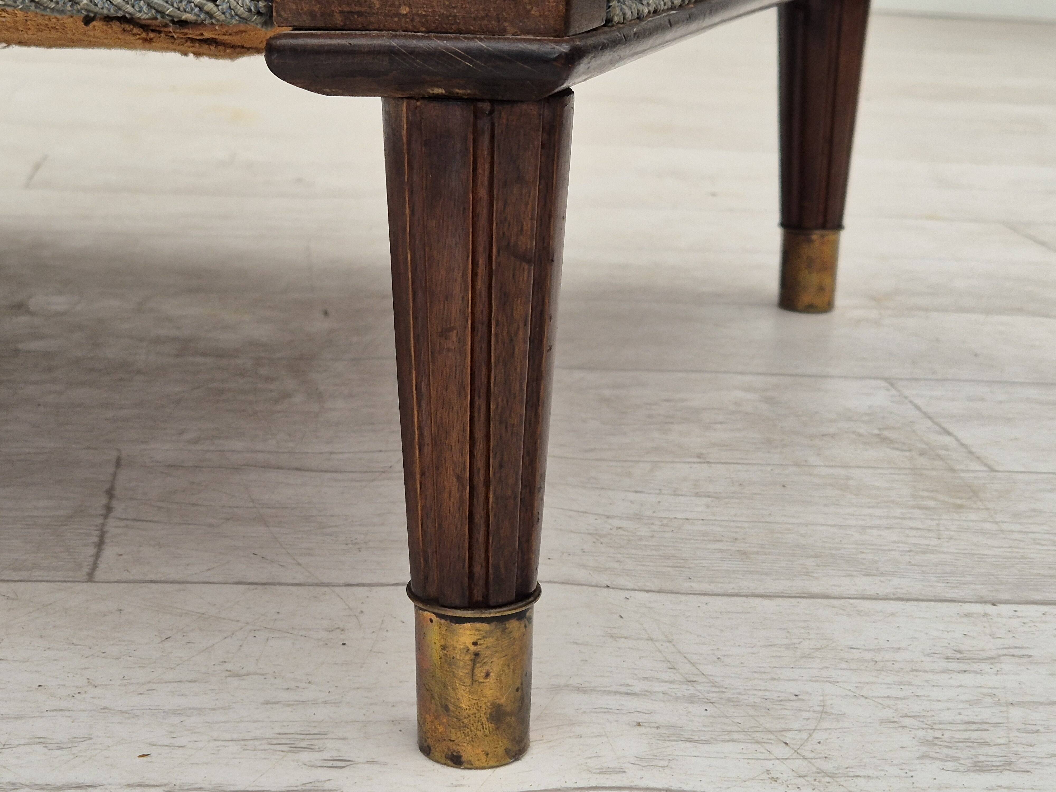 1960s, Danish armchair, original very good condition, furniture velour, beech wood,