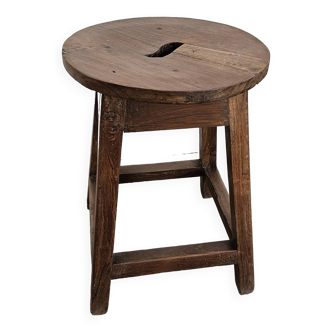 Burmese teak workshop stool