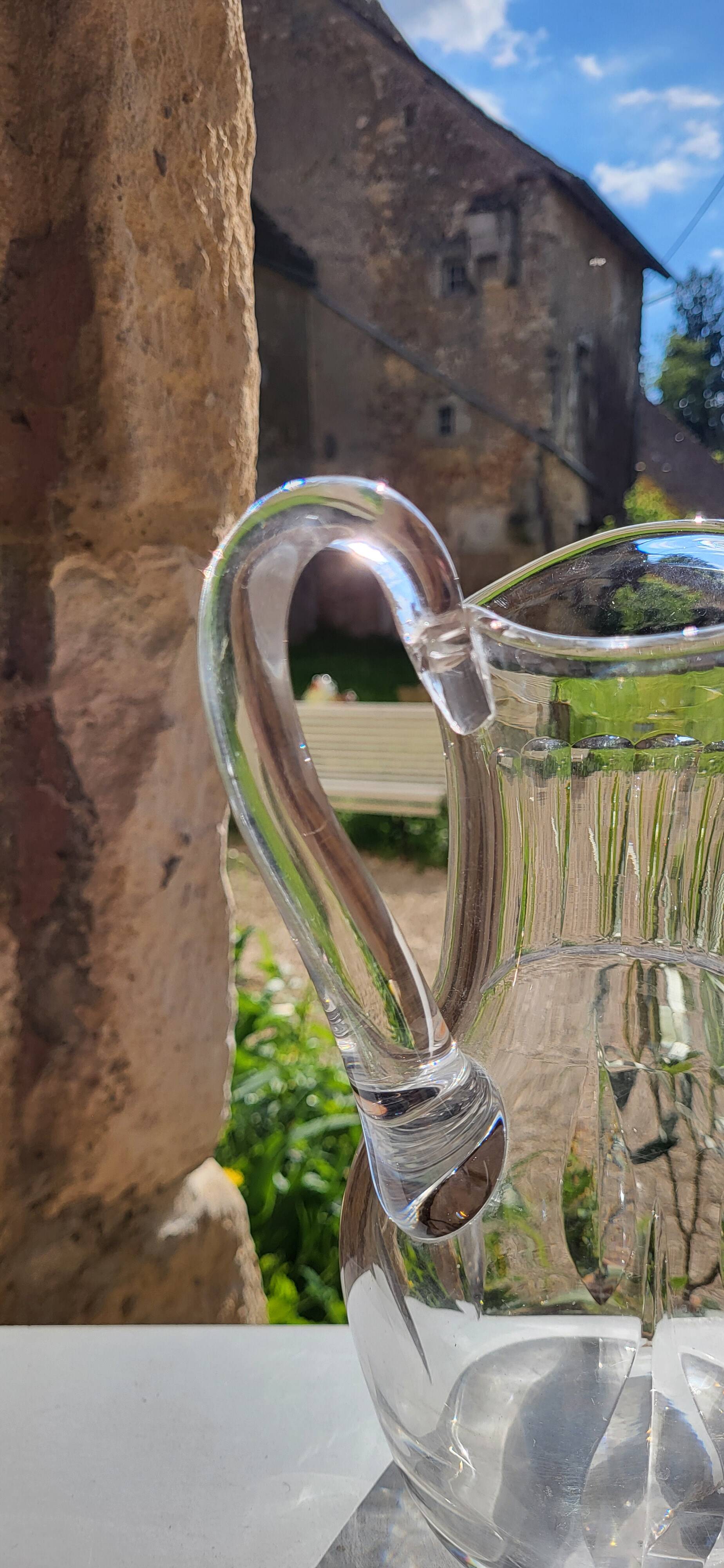 Crystal pitcher from Saint Louis, Cerdagne model.
