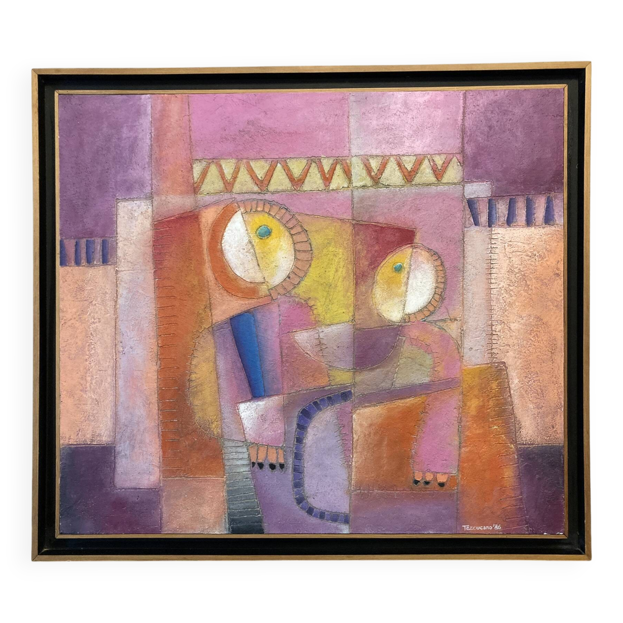 Humberto Tezcucano (Mexico 20th century), Oil on panel, abstract composition