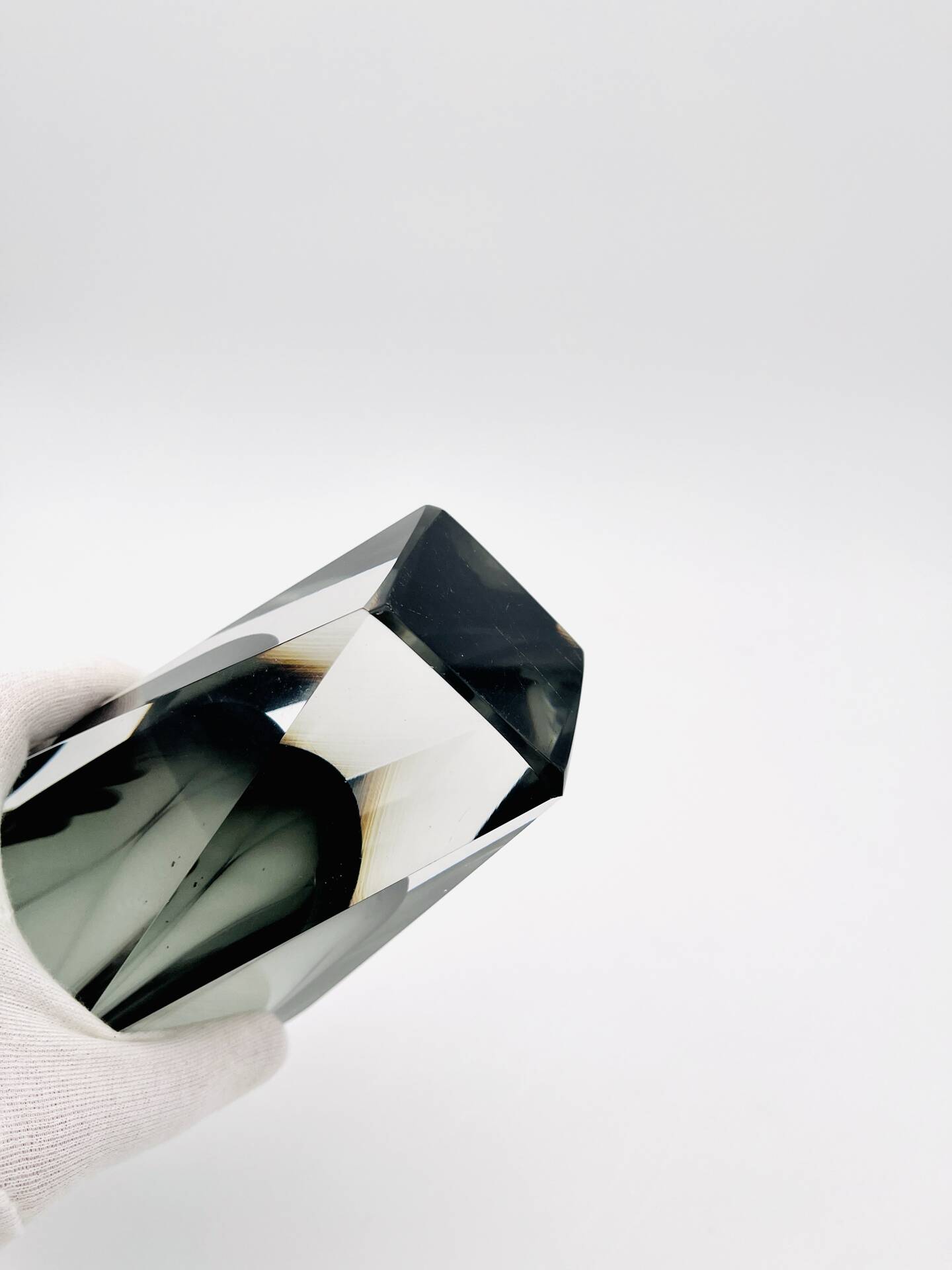 XXL Murano Sommerso Vase Alessandro Mandruzzato 27cm Grey Smoke