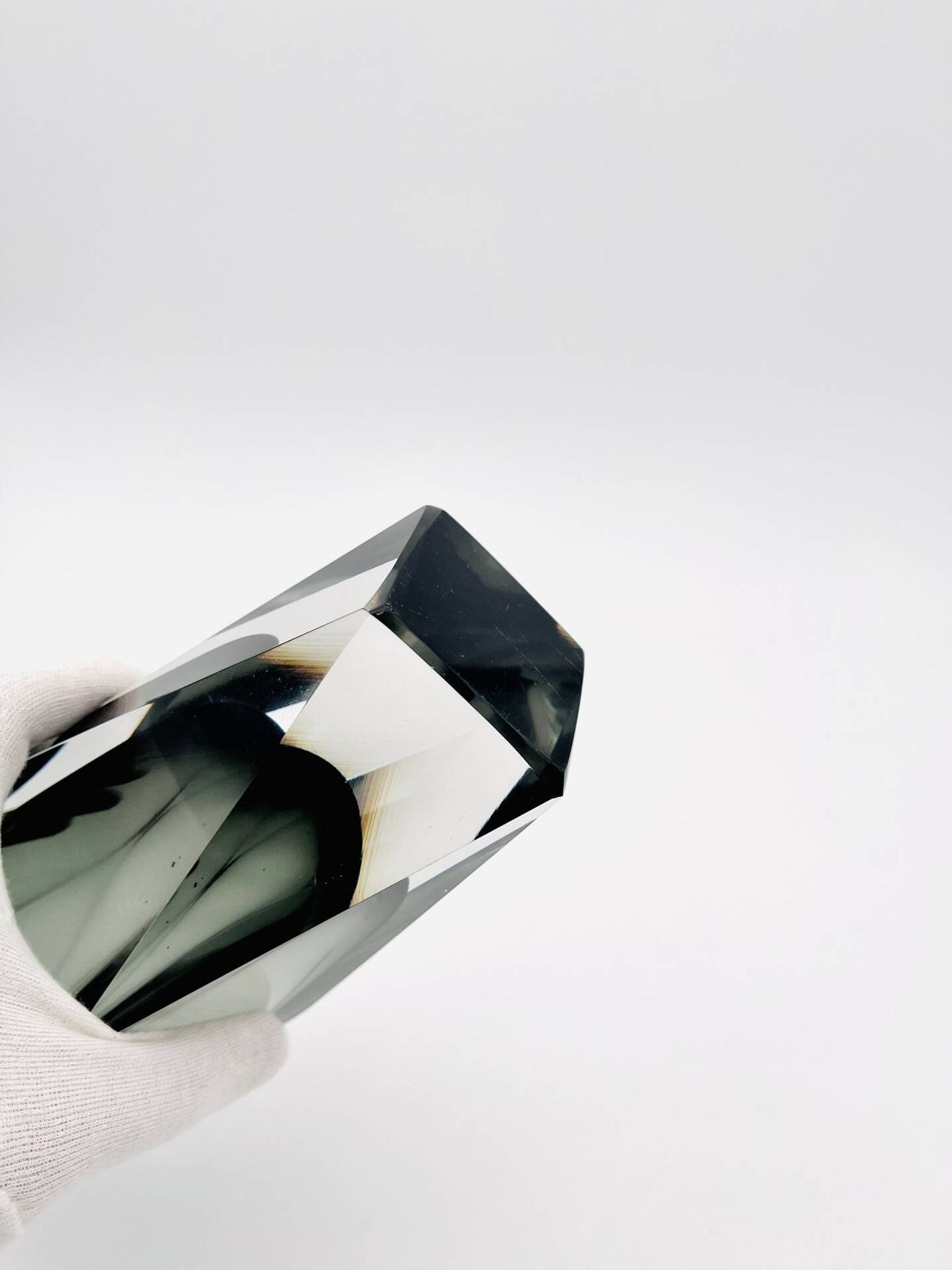 XXL Murano Sommerso Vase Alessandro Mandruzzato 27cm Grey Smoke