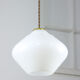 Mid-century italian white opaline and brass lamp