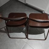 Pair of 2 folding chairs, design by Niels Gammelgaard - 1976s - vintage.