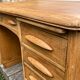 Antique light oak desk from the 1950s with 4 drawers