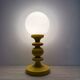 Mid-century design yellow table lamp with glass globe, 1970s