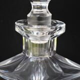 Vintage Mid Century Whiskey Square Engraved Jockey Decanter Lead Crystal