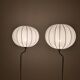 Pair of Bergboms marble and steel floor lamps from the mid-century, 1970s, Sweden.
