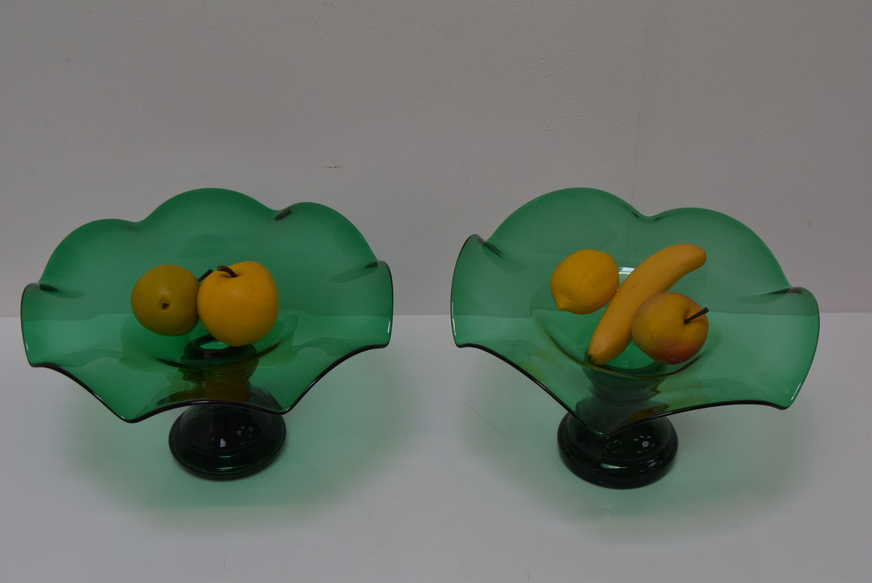 Pair of Art Glass Bowls,by Glasswork Novy Bor,1930's