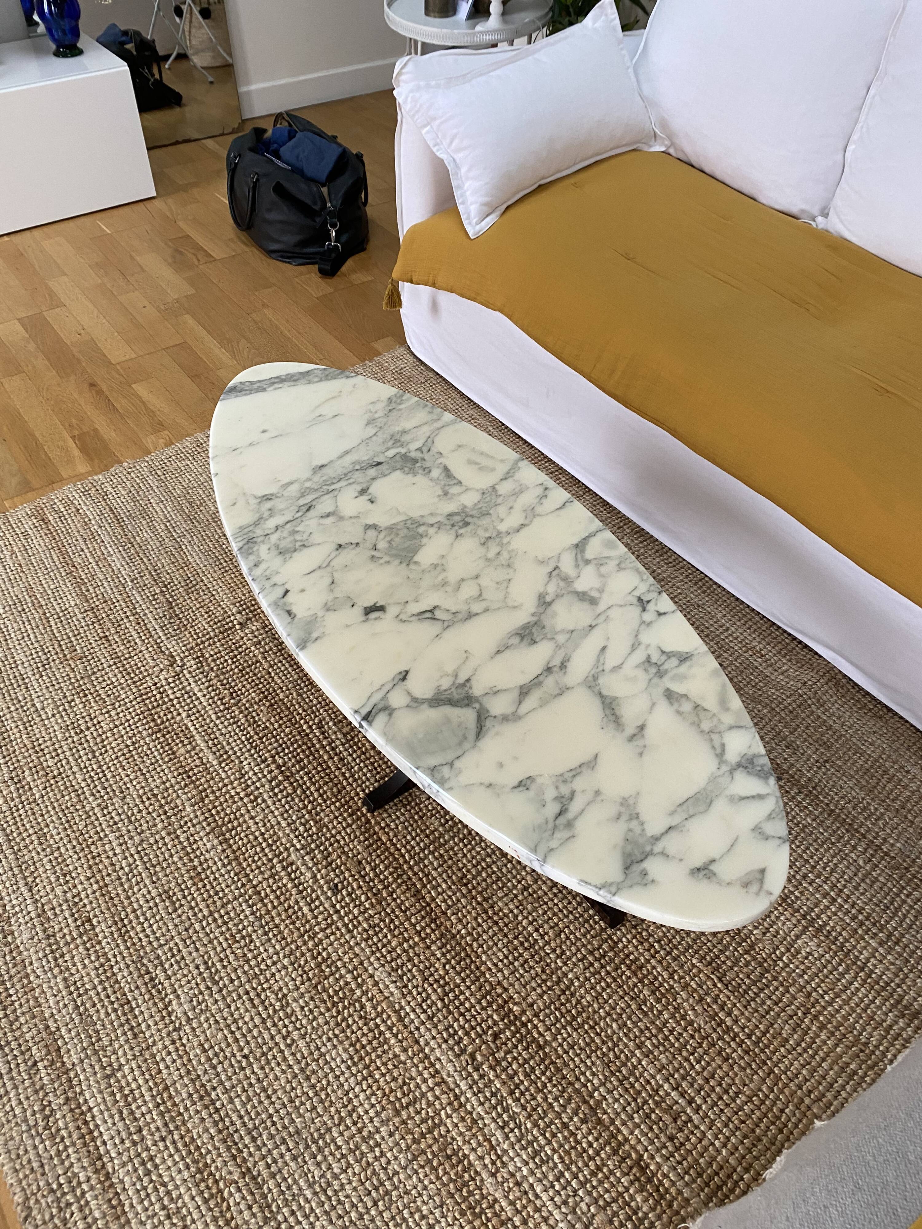 Coffee table with marble top